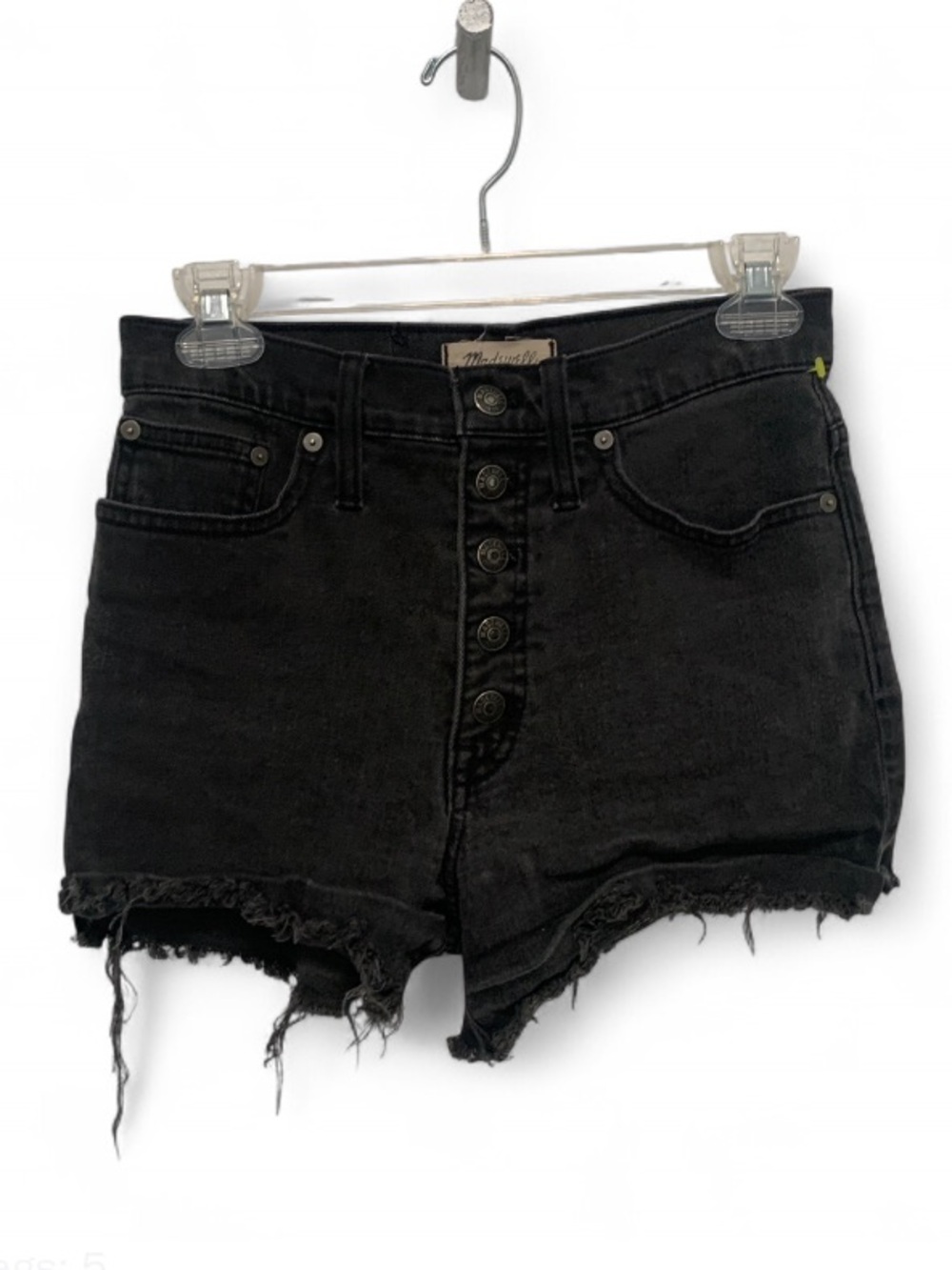 Madewell High-Rise Black Denim Button-Fly Cutoff Shorts